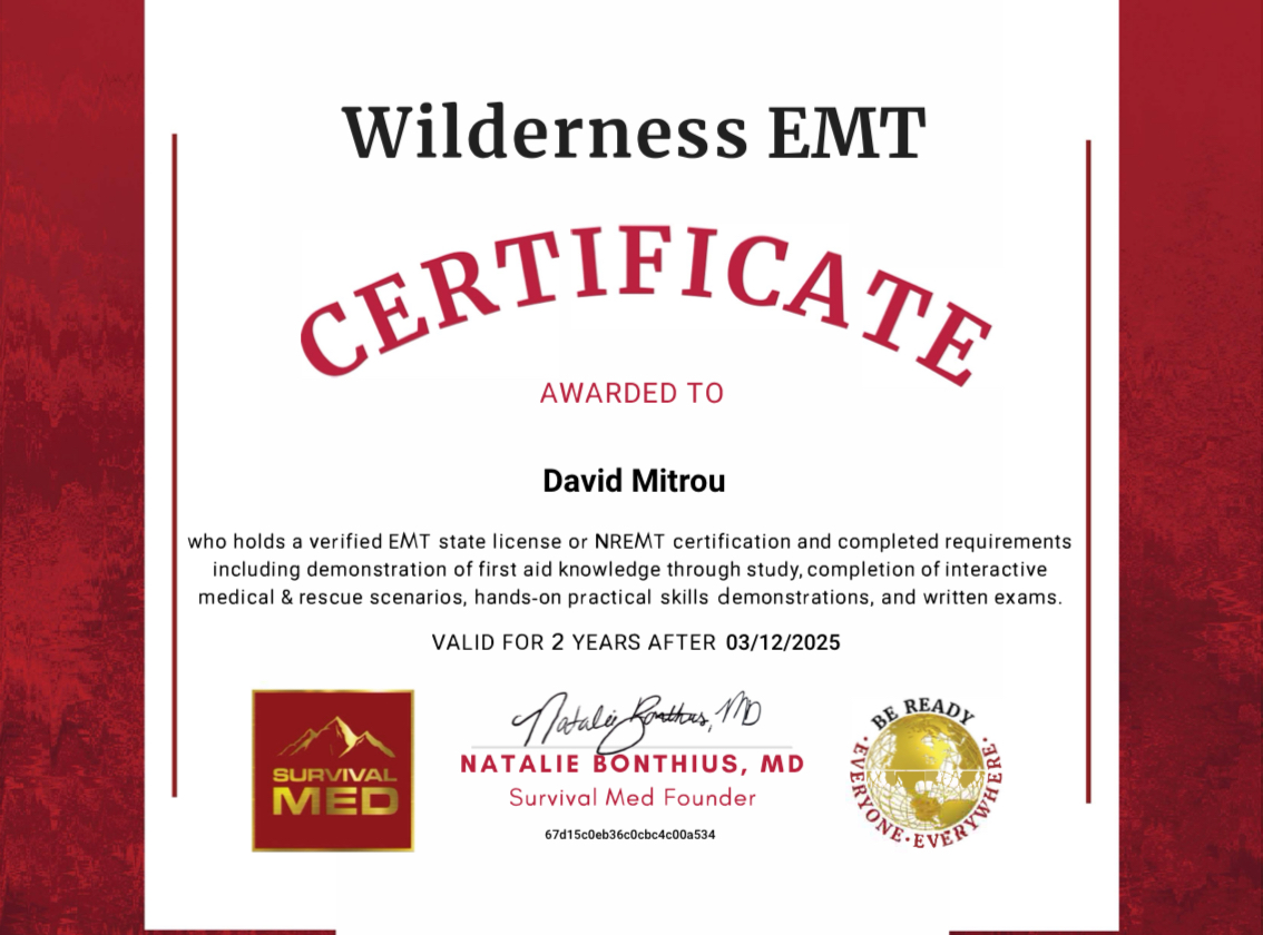 Wilderness EMT certification